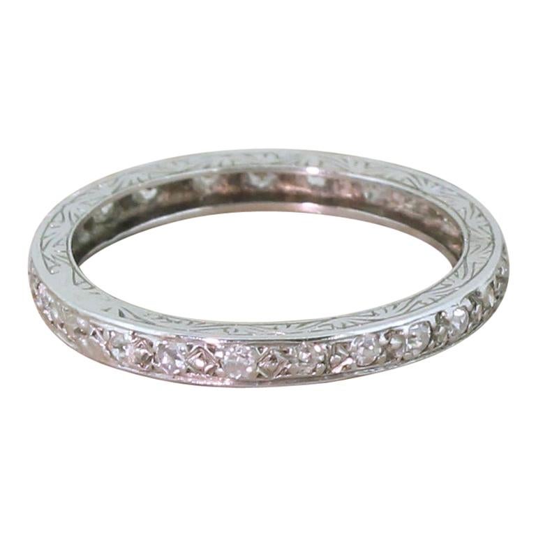 Art Deco Old Cut Diamond Platinum Full Eternity Ring
