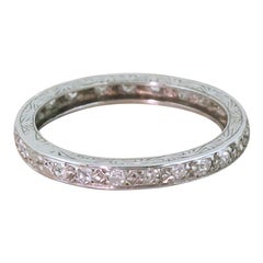 Antique Art Deco Old Cut Diamond Platinum Full Eternity Ring