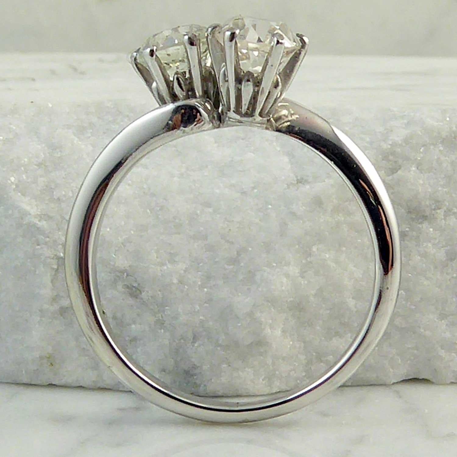 two stone twist diamond ring