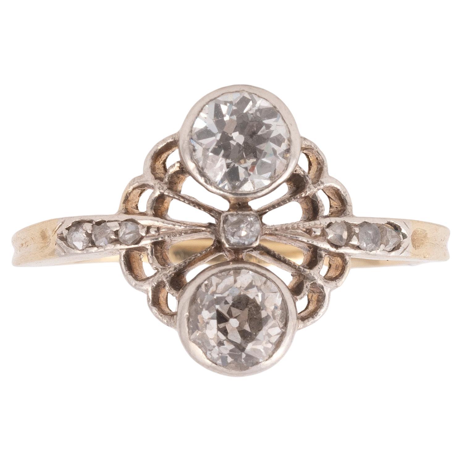 Art Deco Old Cut Diamond Ring circa 1925 For Sale
