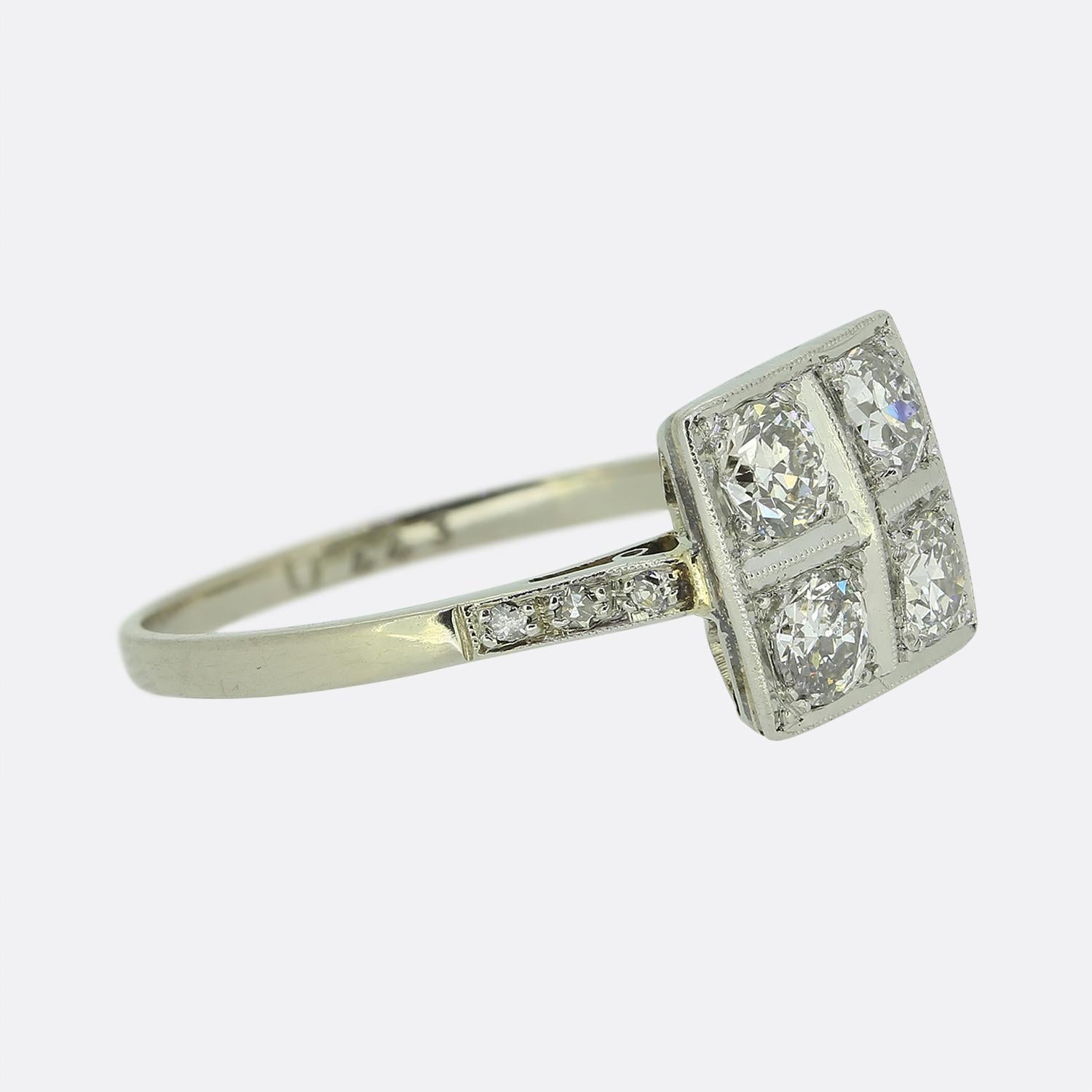 Art Deco Altschliff Diamantring (Art déco) im Angebot
