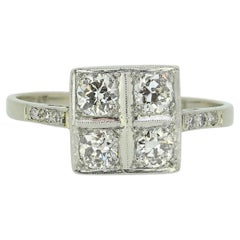 Anillo de diamantes talla antigua Art Déco