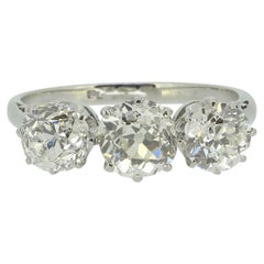 Art Deco Old Cut Diamond Three Stone Ring