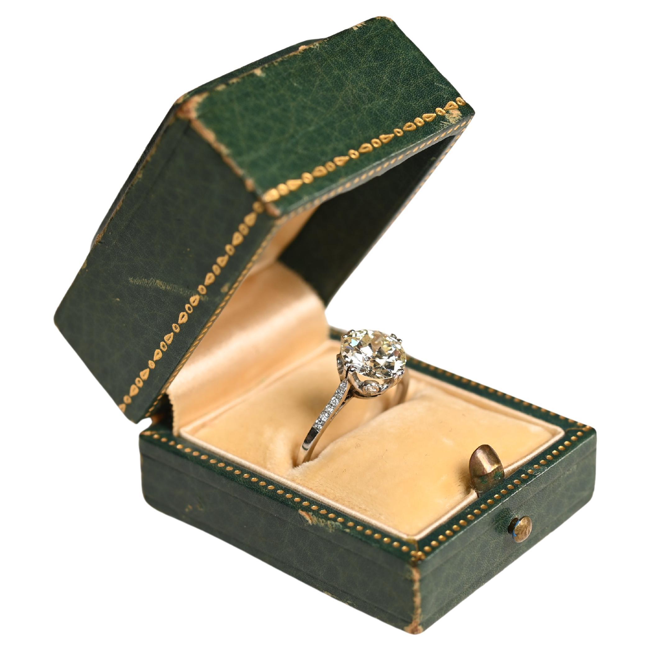 Art Deco Old Euro-cut Diamond (Approx. 2.00-Carats), Platinum, Circa 1920