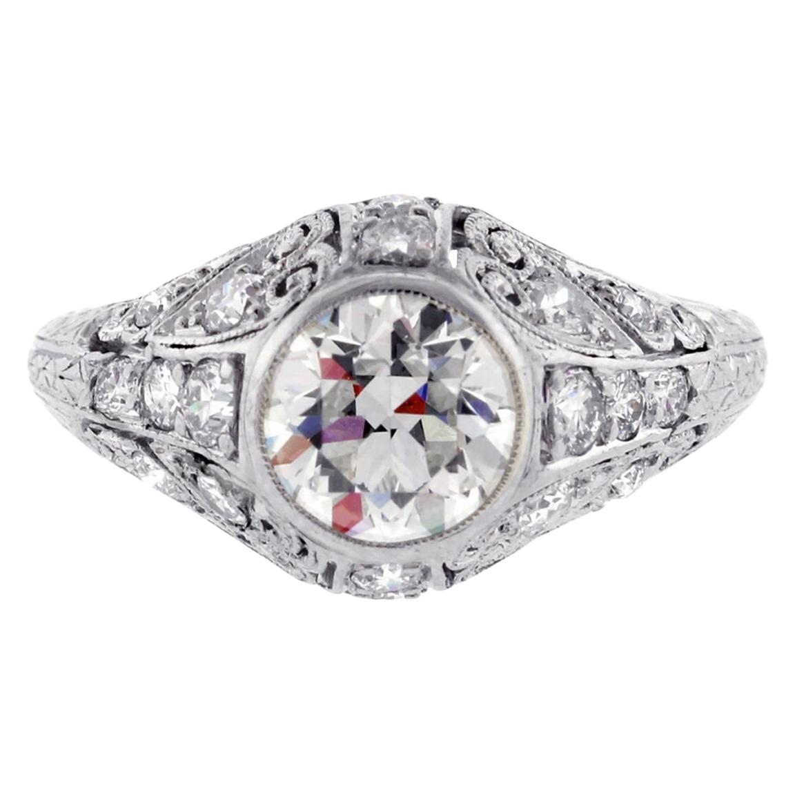 Art Deco Old Europe Diamond Engagement Ring