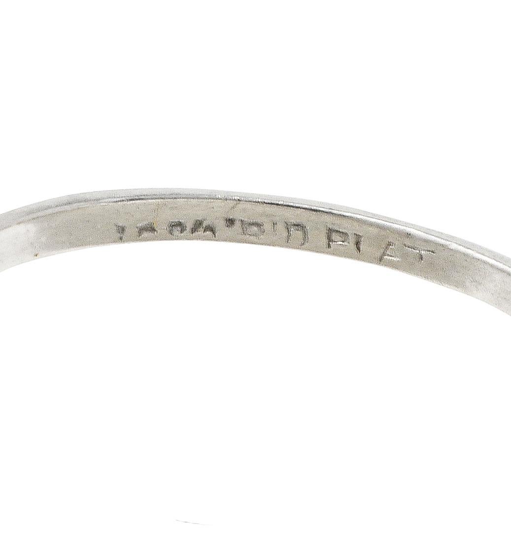Art Deco Old European 0.93 Carat Diamond Platinum Engagement Ring For Sale 1