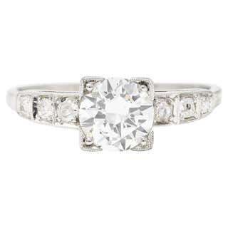 1920s Art Deco .95 Carat Old European Diamond Engagement Ring For Sale ...