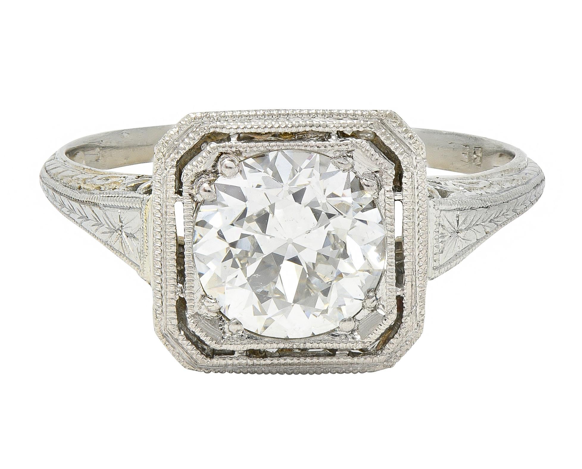 Anello di fidanzamento vintage in oro 18K con diamante 1,34 CTW Art of Vintage in vendita 4