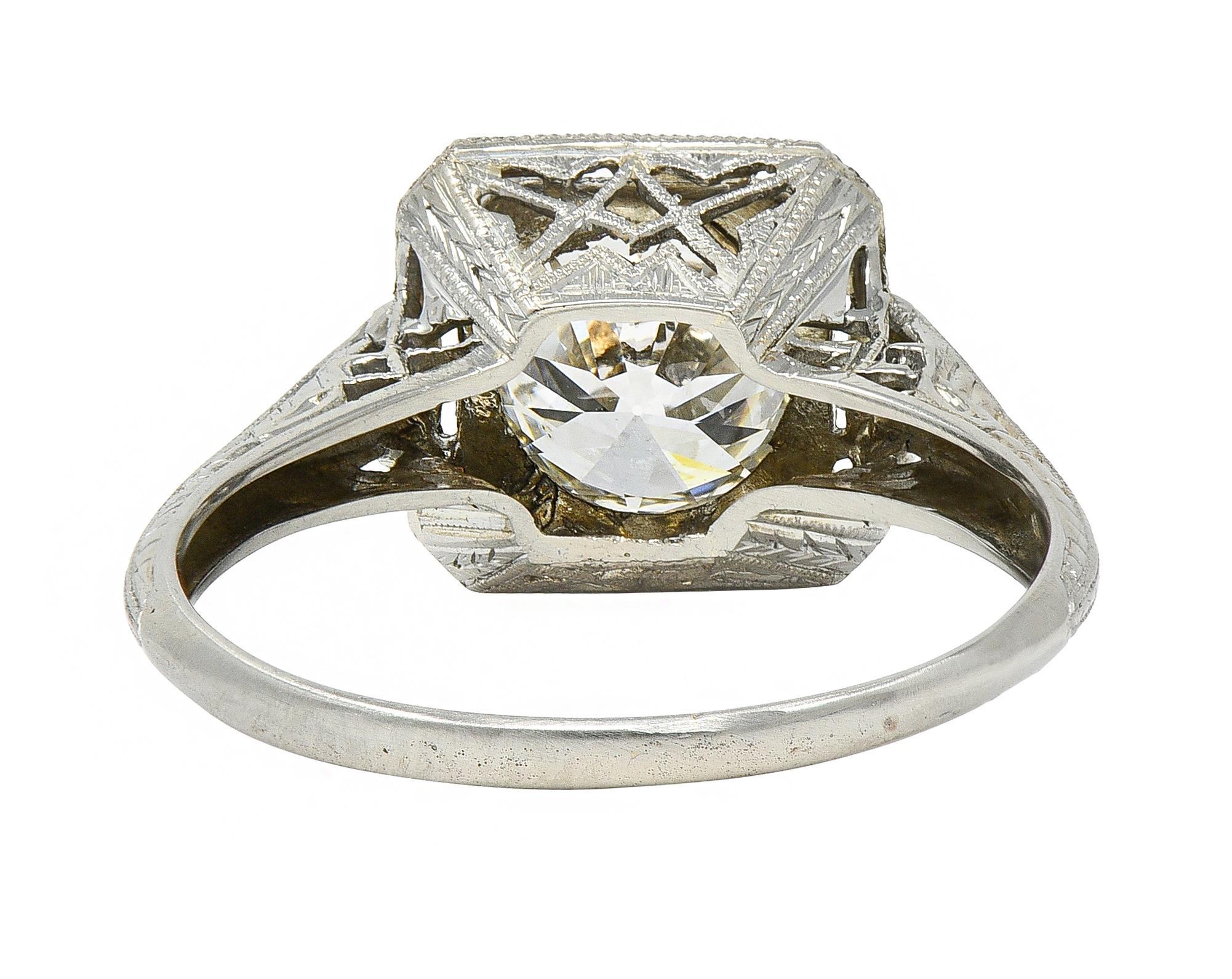 Anello di fidanzamento vintage in oro 18K con diamante 1,34 CTW Art of Vintage in vendita 6