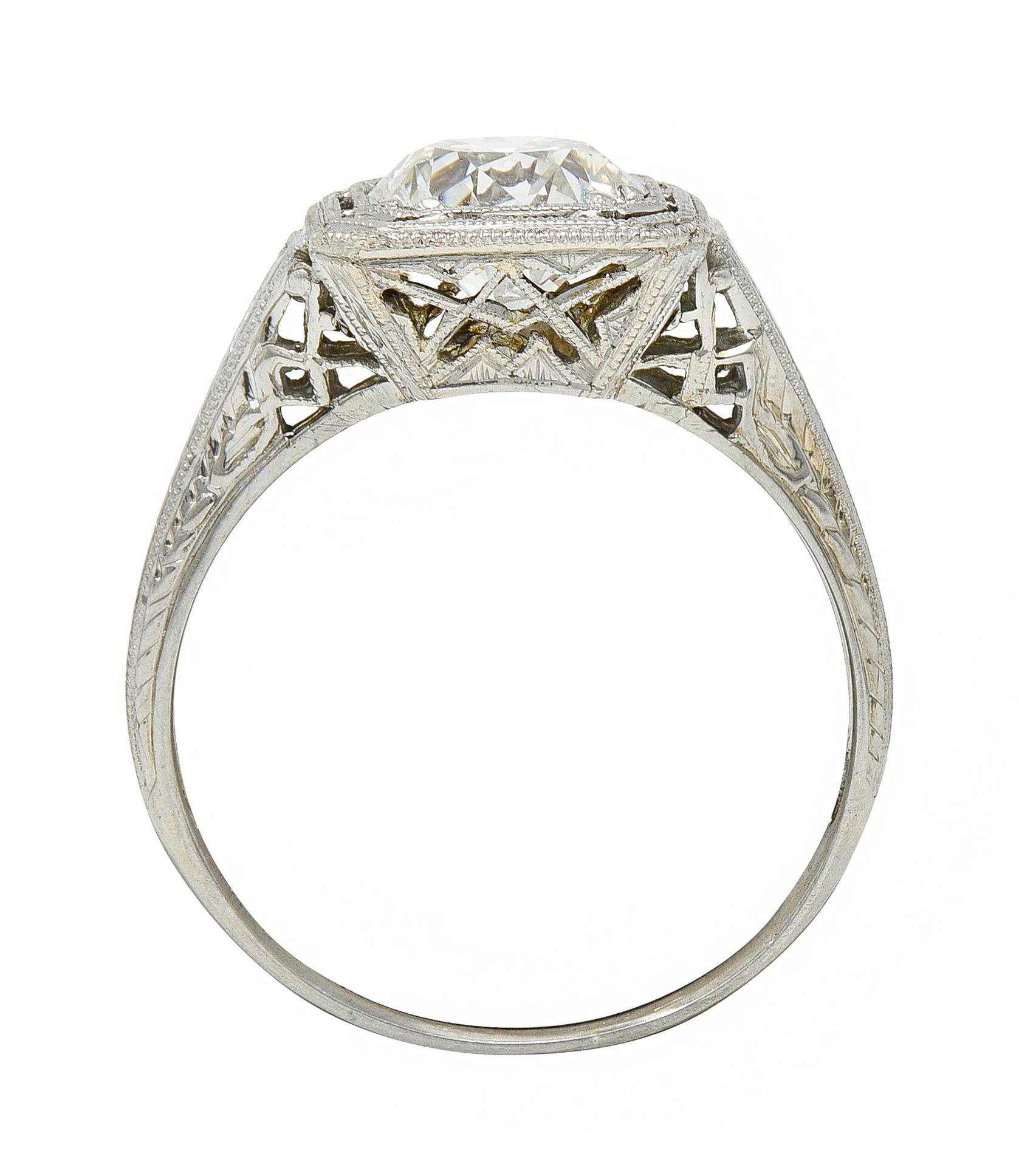 Anello di fidanzamento vintage in oro 18K con diamante 1,34 CTW Art of Vintage in vendita 3