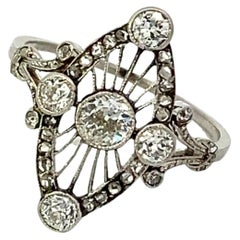 Art Deco Old European and Rose Cut Diamond Ring