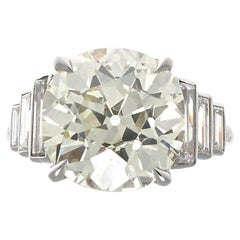 Art Deco Old European Cut 5.62 Carat Diamond Platinum Ring