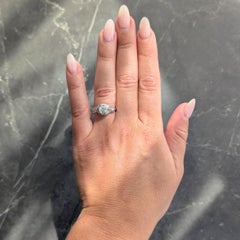 Art Deco Old European Cut Diamond 14 Karat White Gold Vintage Engagement Ring