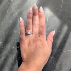 Art Deco Old European Cut Diamond 18 Karat White Gold Vintage Engagement Ring