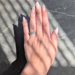 Art Deco Old European Cut Diamond 18K Gold Vintage Floral Engagement Ring