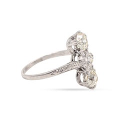Art Deco Old European Cut Diamond 3-Stone Ring