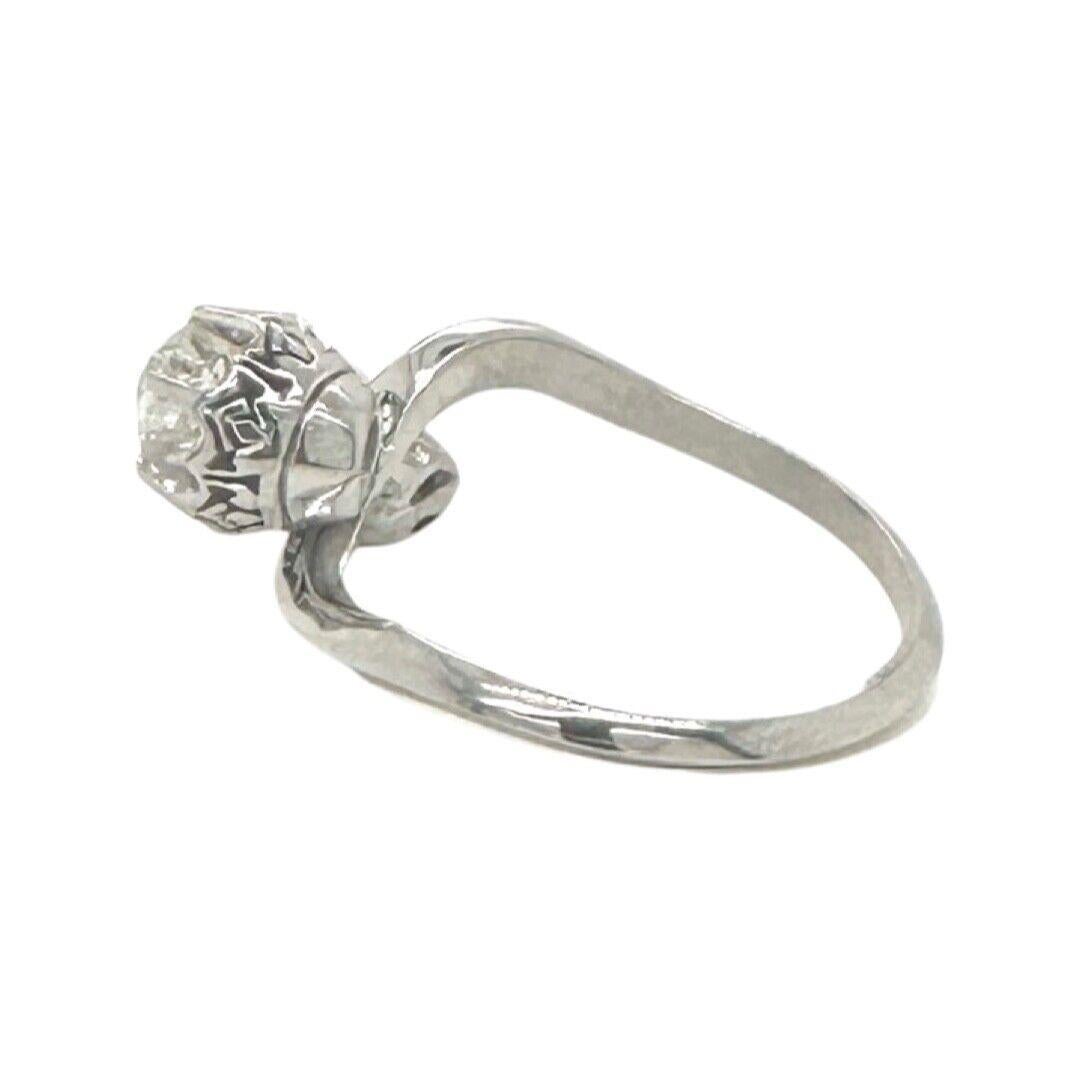 Women's Art Deco Old European Cut Diamond and Pearl White Gold Platinum Ring, Sizable For Sale