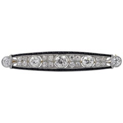 Art Deco Old European Cut Diamond Brooch Pin