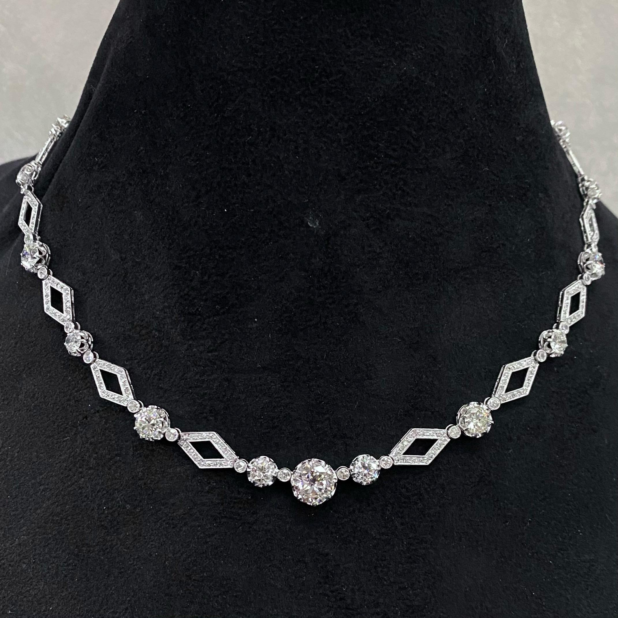 old european cut diamond necklace