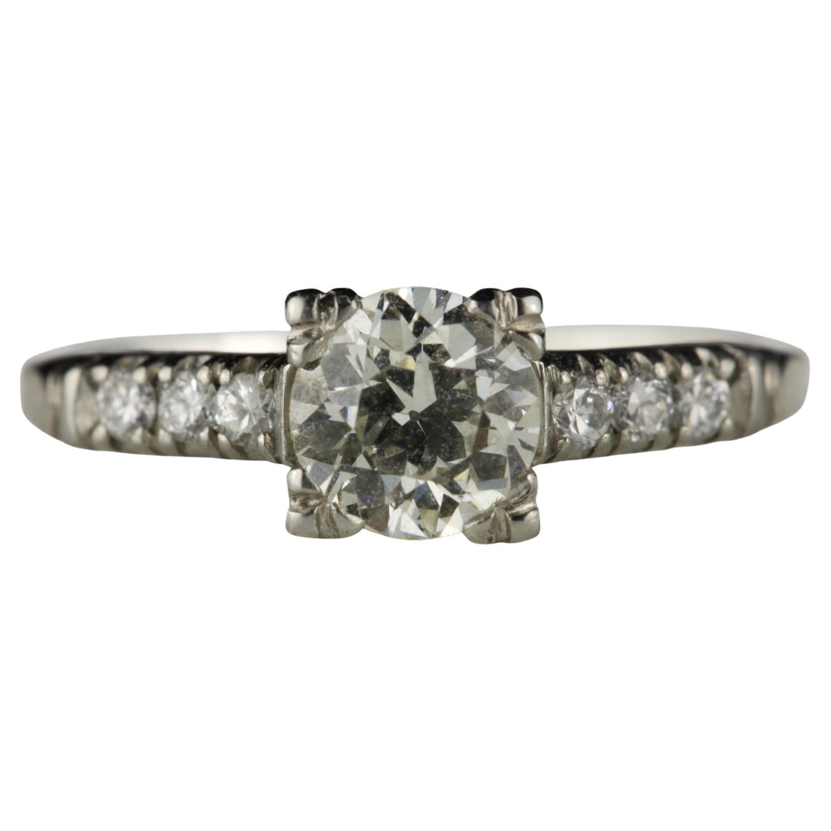 Art Deco Old European Cut Diamond Engagement Ring