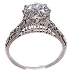 Art Deco Old European Cut Diamond Engagement Ring