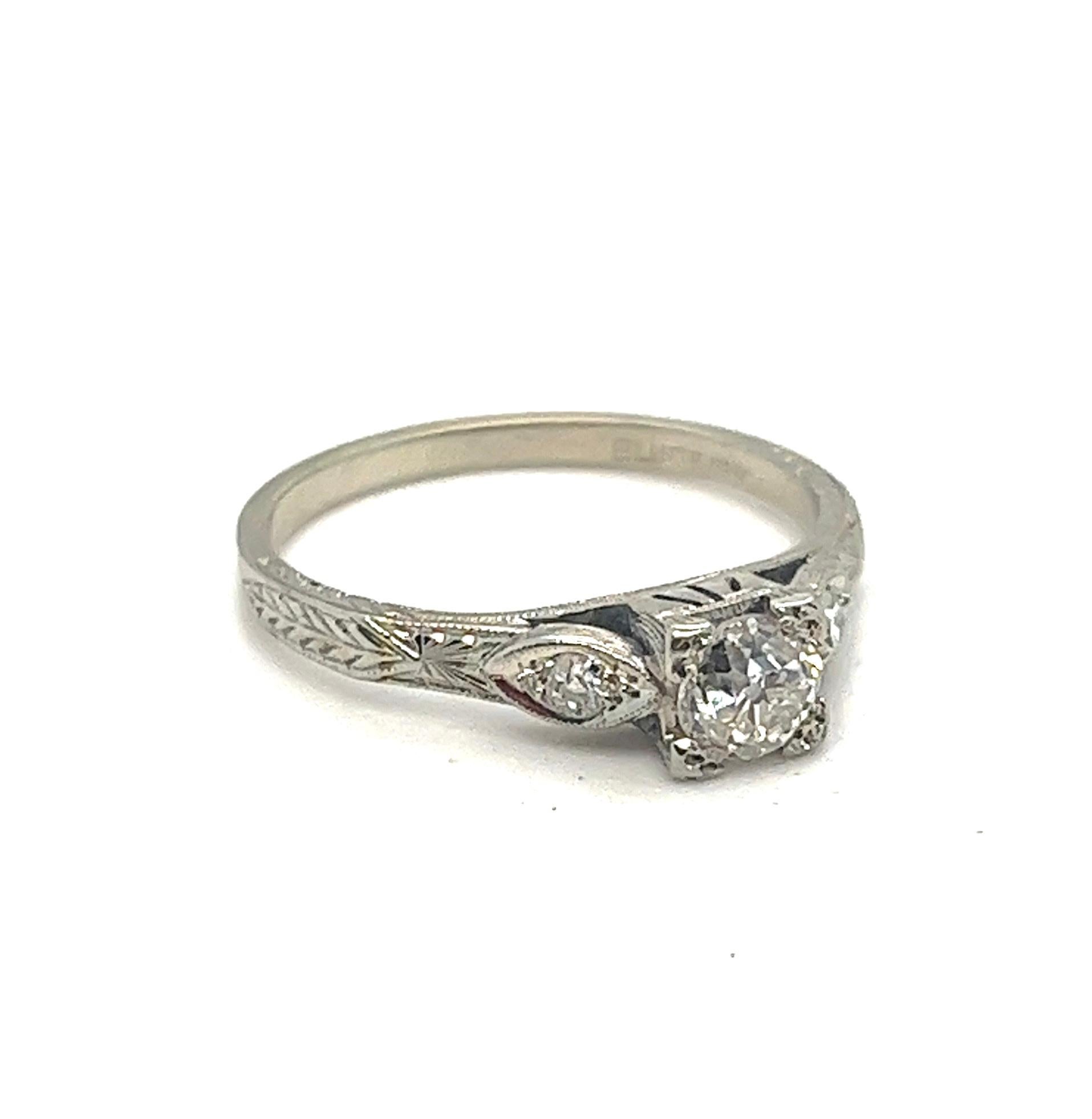 Elegant Art Deco Engagement Ring Set with Old European Cut Diamonds

Celebrate your love story with a touch of vintage elegance through this exquisite Art Deco engagement ring set. Crafted in solid 18karat white gold, this set is a true embodiment
