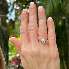 Art Deco Old European Cut Diamond Filigree 18KWG Engagement Solitaire Ring