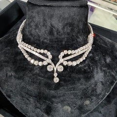 Art-Deco Old European Cut Diamond Necklace in Platinum
