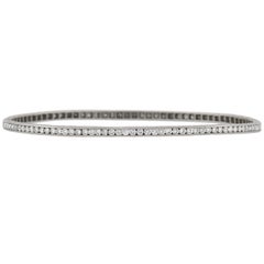 Art Deco Old European Cut Diamond Oval Bangle Bracelet 3.50 Total Carat