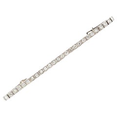 Antique Art Deco Old European Cut Diamond Platinum Box Line Bracelet