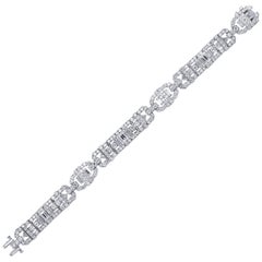 Art Deco Old European Cut Diamond Platinum Bracelet