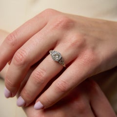 Art Deco old European cut diamond platinum diamond ring