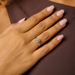 Art Deco old European cut diamond platinum engagement ring