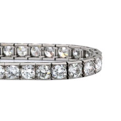 Bracelet ligne Art déco en platine avec diamants taille vieille Europe