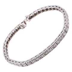 Art Deco Old European Cut Diamond Platinum Line Bracelet