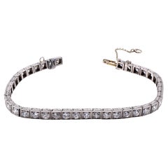 Art Deco Old European Cut Diamond Platinum Line Armband