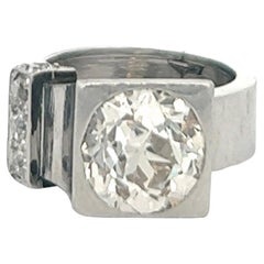 Art Deco Old European Cut Diamond Platinum Ring