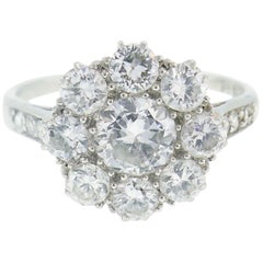 Art Deco Old European Cut Diamond Platinum Ring Signed A W