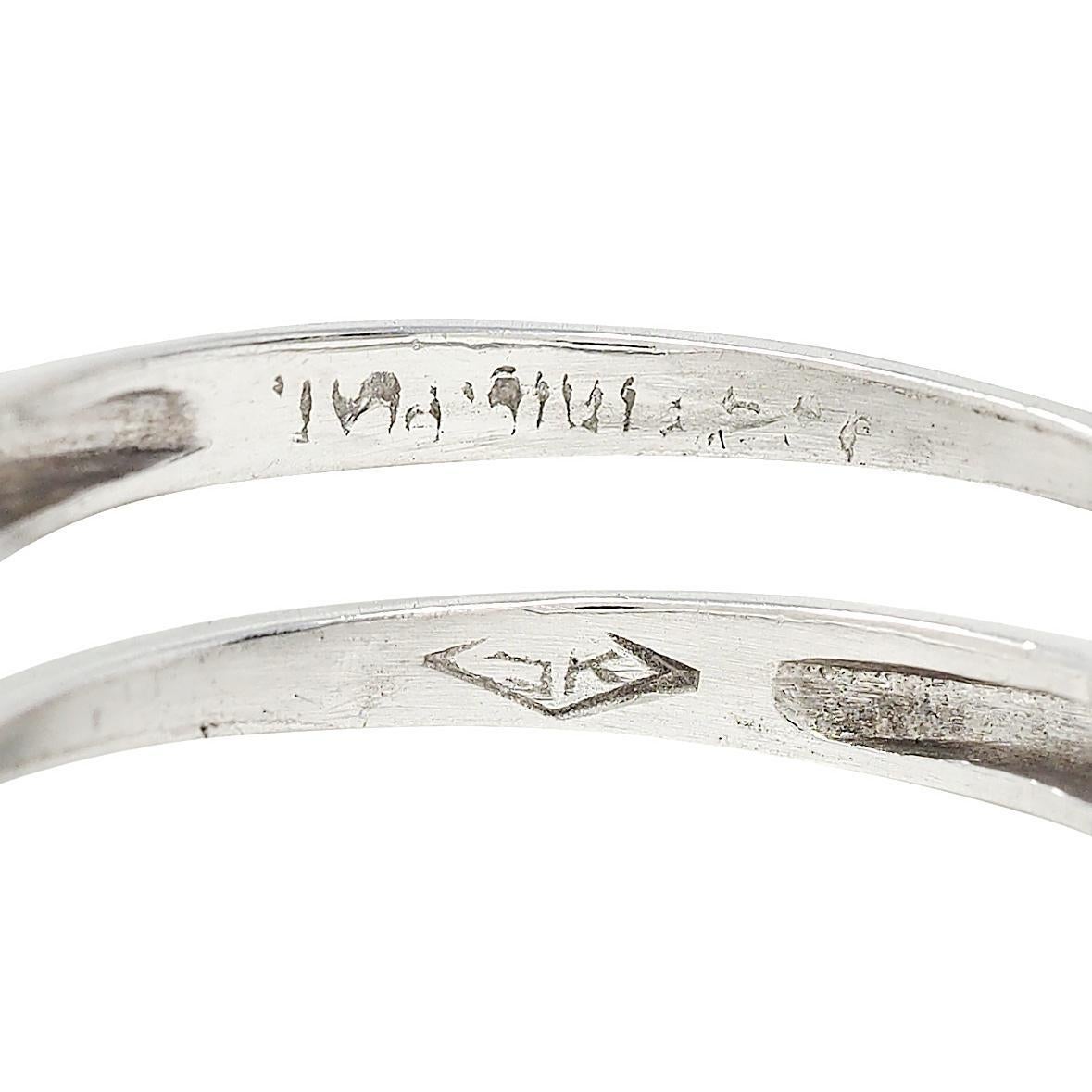 Anello di fidanzamento vintage in platino con diamante vecchio taglio europeo Art of Vintage in vendita 1