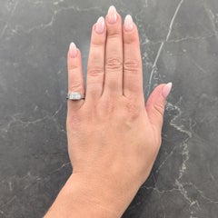 Art Deco Old European Cut Diamond Platinum Vintage Wheat Cluster Dinner Ring