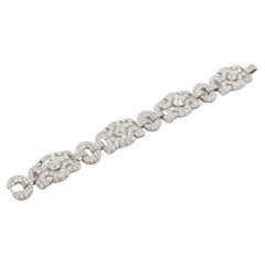 Art Deco Old European Cut Natural Thirty Carat Diamond Platinum Bracelet