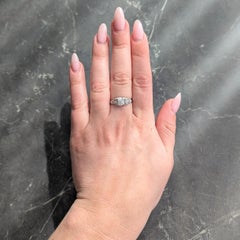 Art Deco Old European Diamond 18K Gold Vintage Scrolling Leaf Engagement Ring