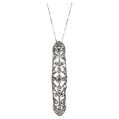 Art Decó Antiguo Broche Colgante Europeo Antiguo Platino Diamante