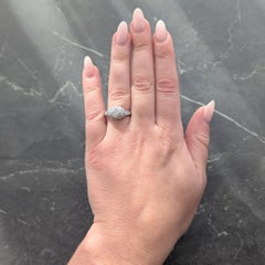 Art Deco Old European Diamond Platinum Vintage Scrolling Palm Engagement Ring