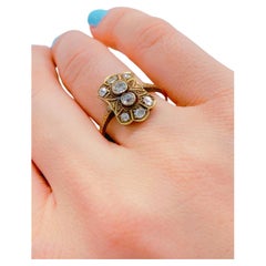 Art Deco Old Mine Cut Diamond Gold Ring