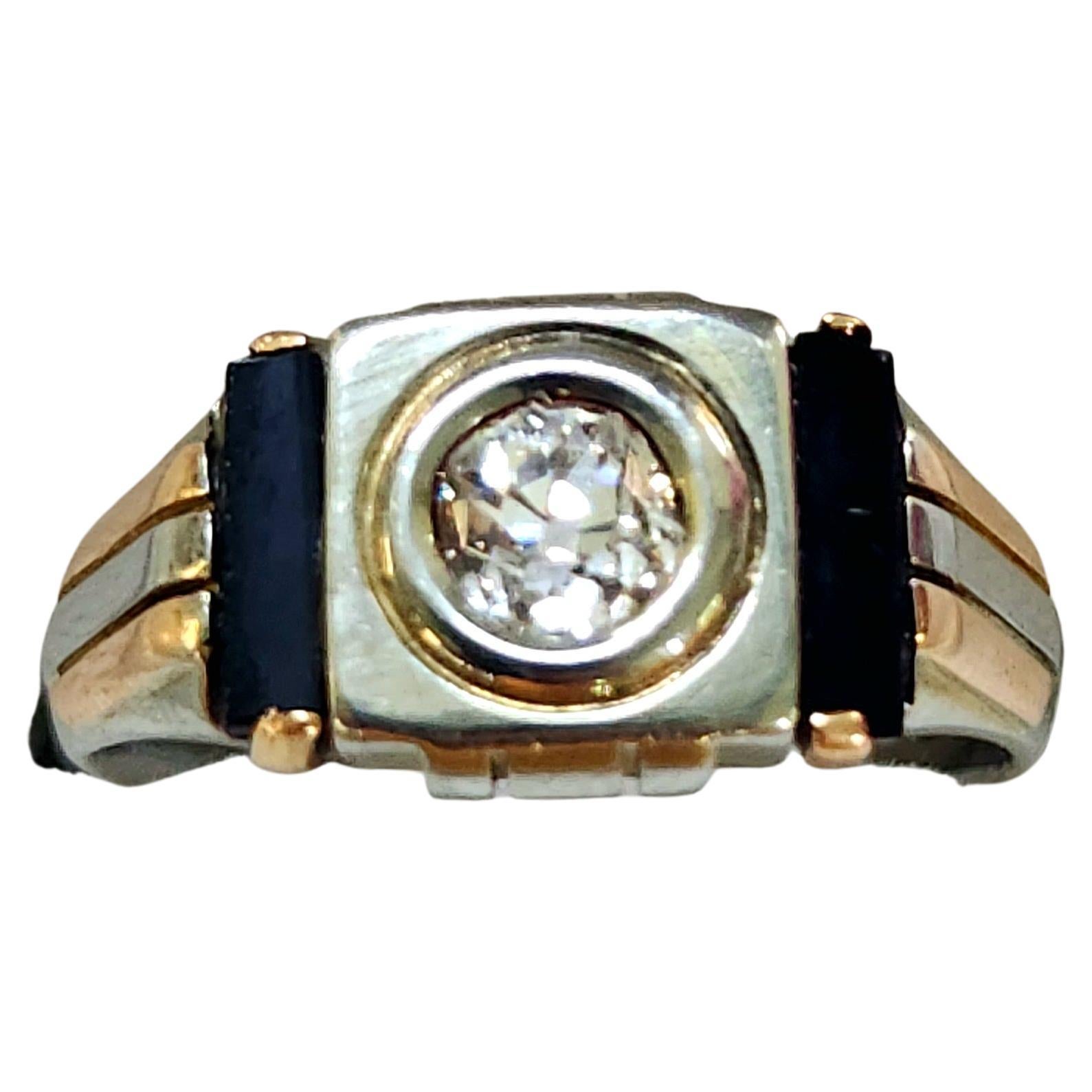 Art Deco 1920s Old Mine Cut Diamond Gold Ring For Sale 1