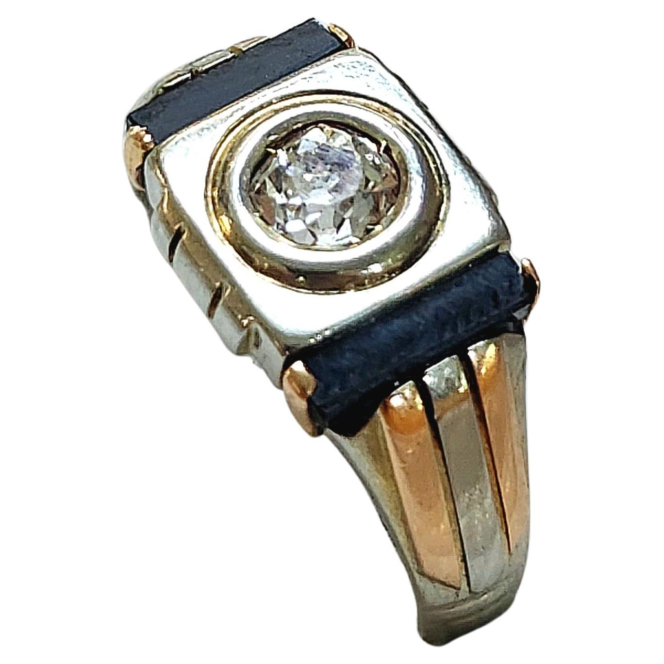 Art Deco 1920s Old Mine Cut Diamond Gold Ring For Sale
