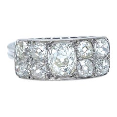 Antique Art Deco Old Mine Cut Diamond Platinum Ring