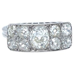 Antique Art Deco Old Mine Cut Diamond Platinum Ring