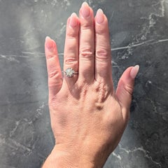 Art Deco Old Mine Cut Diamond Platinum Vintage Belcher Solitaire Engagement Ring